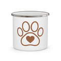 Paw & Heart Enamel Camping Mug – Gift for Dog Lovers