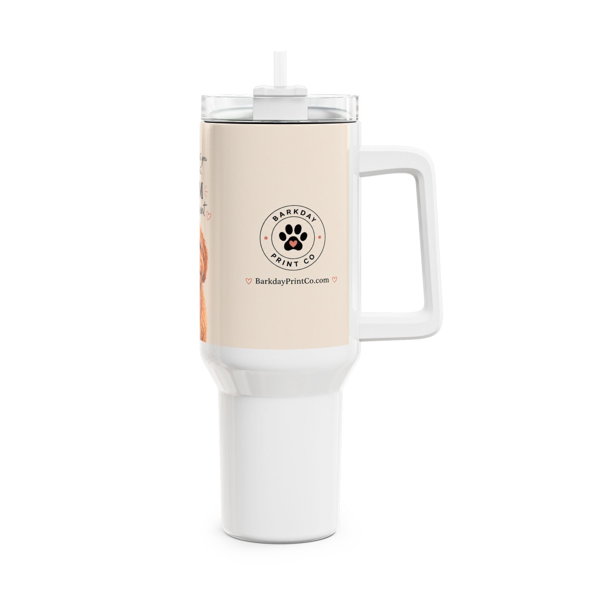 Dog Lover Tumbler – "I Am The Present" Cute Puppy Travel Mug 40oz
