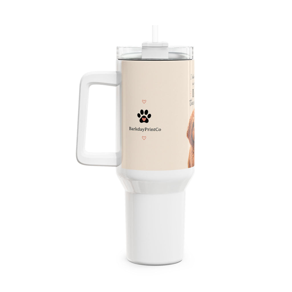 Dog Lover Tumbler – "I Am The Present" Cute Puppy Travel Mug 40oz