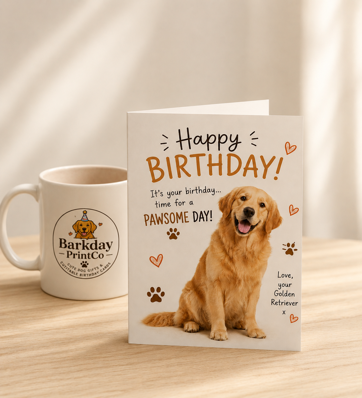 Have a Pawesome Birthday-Golden Retriever Printable Card